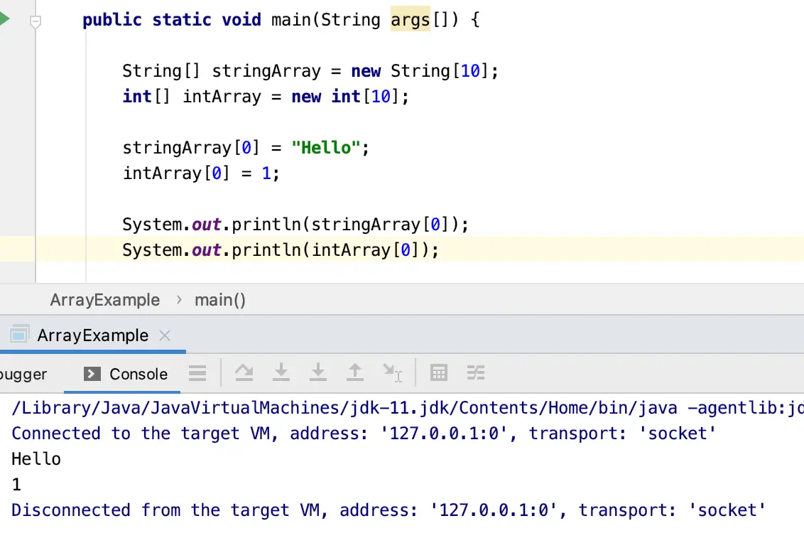 2d array in java