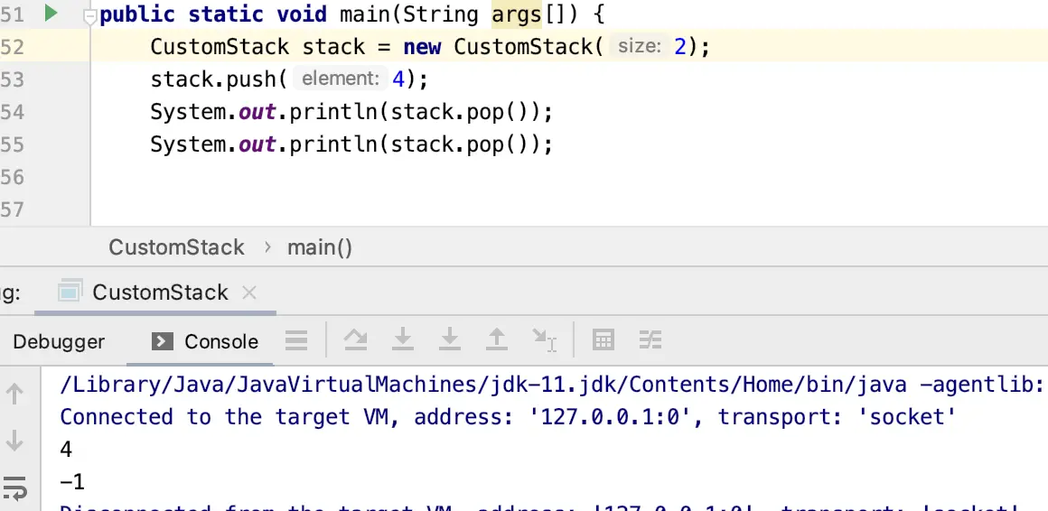 The Stack in Java - Programmathically