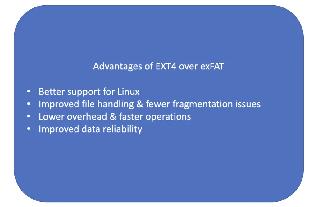 Advantages of ext4